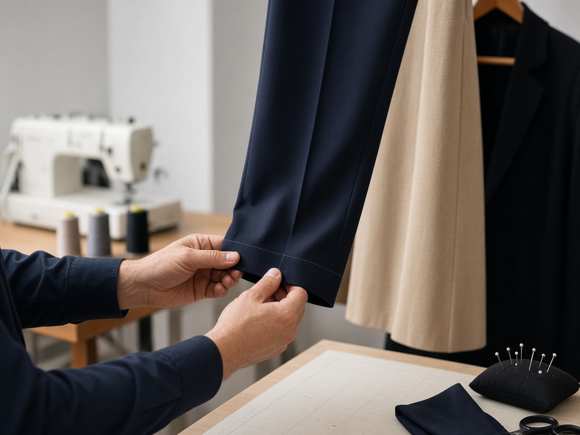 Hem adjustments at Noble Anchor Studio